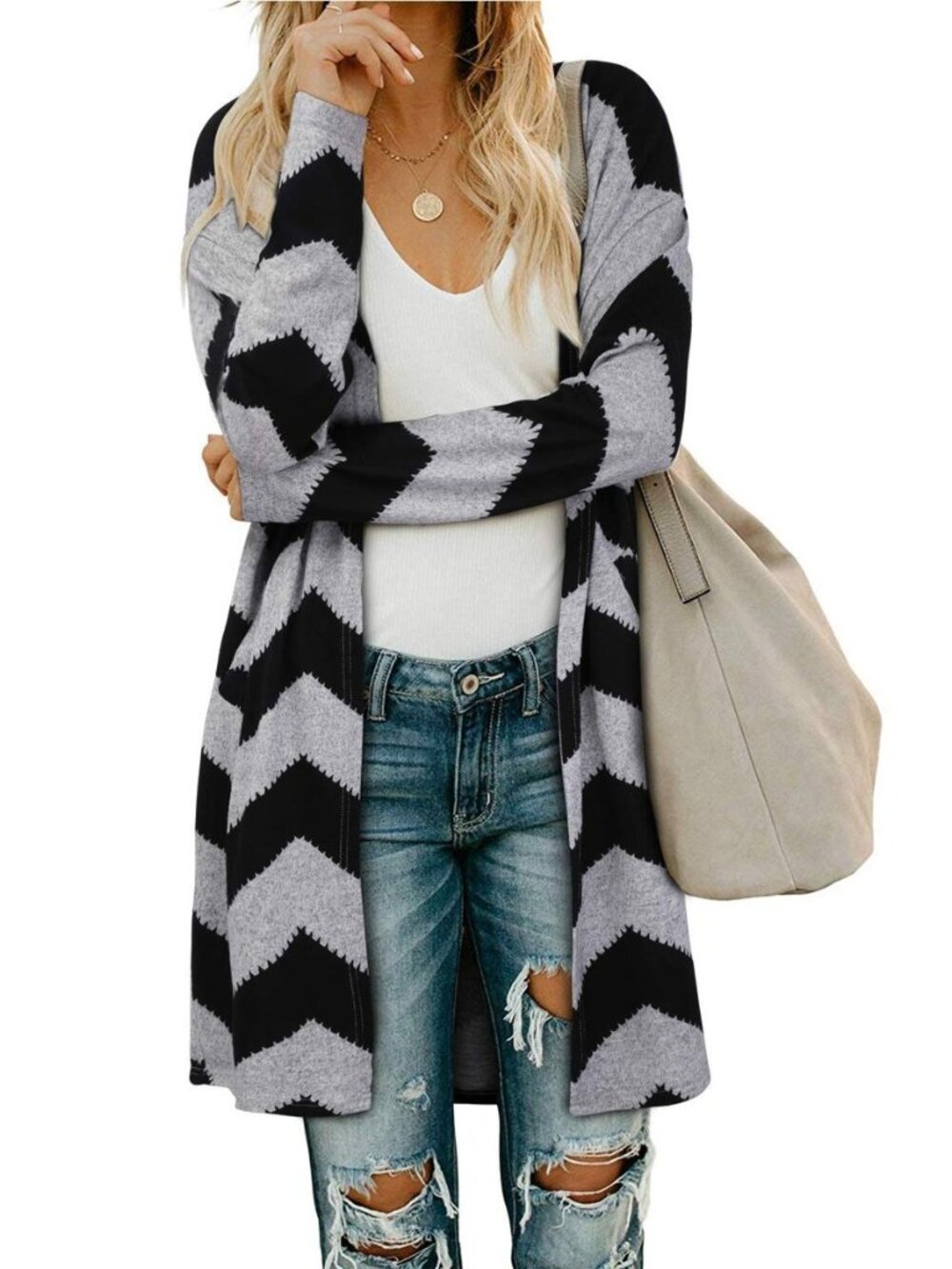 Women's Open Front Cardigan Shirt with Pockets Long Sleeve Lightweight Coat